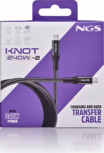 NGS KNOT 240W-2 cable USB 2 m USB C Negro | NGS-ACCESORIOS-0300 | 8435430626889 imagen 4
