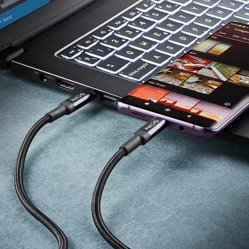 NGS KNOT 240W-2 cable USB 2 m USB C Negro | NGS-ACCESORIOS-0300 | 8435430626889 imagen 5