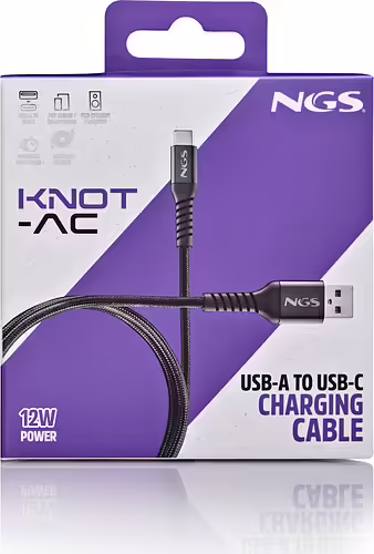 NGS KNOT-AC cable USB USB 2.0 2 m USB A USB C Negro | NGS-ACCESORIOS-0294 | 8435430626865 imagen 5