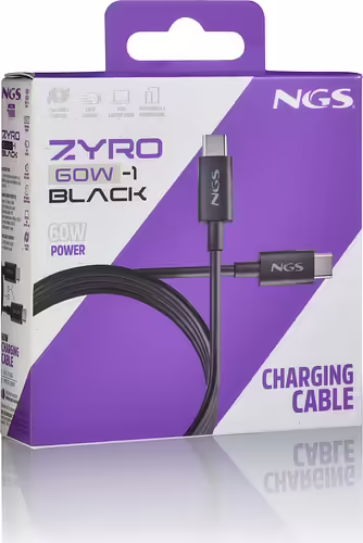 NGS ZYRO 60W-1 cable USB USB 2.0 1 m USB C Negro | NGS-ACCESORIOS-0327 | 8435430627350 imagen 5