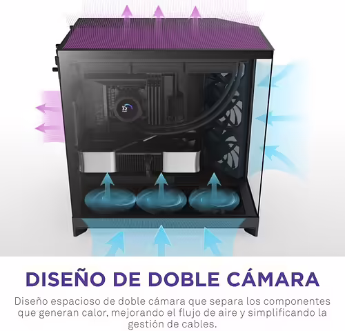 Caja NZXT H9 Flow ATX EATX mATX Negra (CM-H92FB-01) | 5056547207643 imagen 6