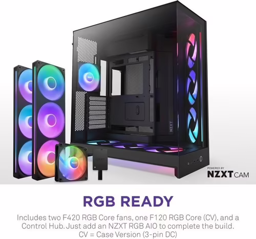NZXT H9 Flow RGB+ Midi Tower Negro | CM-H92FB-P1 | 5056547207681 imagen 3