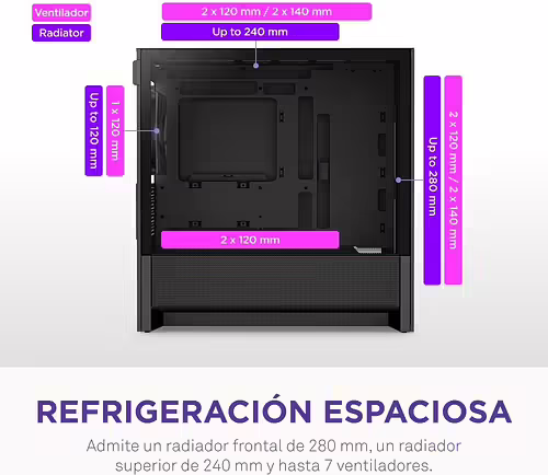 Caja NZXT H3 Flow mATX Mini-ITX Negra (CC-H31FB-01) | 5056547207988 imagen 5