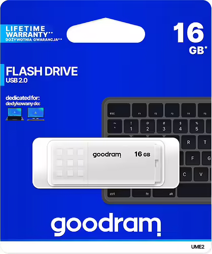 Pendrive goodram flash 16gb usb 2.0 tipo A blanco UME2-0160W0R11 | 5908267935651 imagen 5