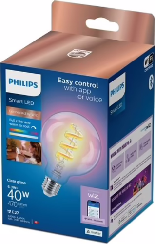 Philips Filamento transparente 40 W G95 E27 | 8720169165793 imagen 2