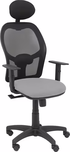 Piqueras y Crespo Silla Alocen malla negra asiento bali gris claro brazos regula | 345SM840B40B10CRNC | 8436586626914 imagen 2