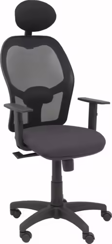 Piqueras y Crespo Silla Alocén malla negra asiento bali gris oscuro brazos regu | 345SM840B600B10CRNC | 8436586628840 imagen 2
