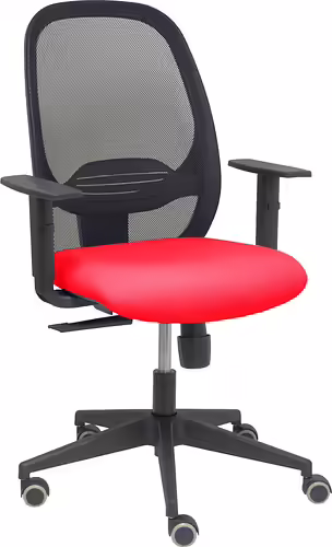 Piqueras y Crespo Silla Cilanco negra malla negra asiento bali rojo brazo regula | 354SNM840B350B10CRP | 8435501015734 imagen 2