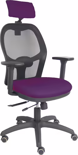 Piqueras y Crespo Silla Jorquera traslack malla negra asiento bali morado brazos | 15TKM840B760B3DRPCR | 8436586628260 imagen 2