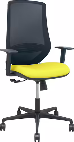 Piqueras y Crespo Silla Mardos sincro malla negra bali amarillo brazo regulable | 392SM840B100B10B68R65 | 8435501013754 imagen 2