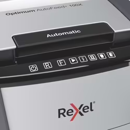 Rexel Optimum AutoFeed+ 100X triturador de papel Corte cruzado 55 dB 22 cm Negro | 2020100X | 5028252606233 imagen 5