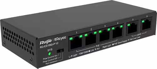 Ruijie Networks RG-ES106D-P V2 switch No administrado Fast Ethernet (10/100) Ene | RG-ES106D-P-V2 | 6971693272989 imagen 3