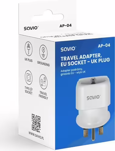 Savio AP-04 adaptador e inversor de corriente Blanco | SAVAP-04 | 5901986049098 imagen 3