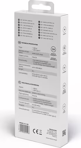 Savio CL-126 cable USB USB 2.0 1 m USB C USB A Blanco | SAVKABELCL-126 | 5901986044598 imagen 3