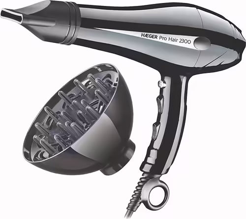 SECADOR DE PELO HAEGER PRO HAIR 2300 2300W 2 VELOCIDADES 3 TEMPERATURAS NEGRO HD | HD-230.011B | 5608475015328 imagen 2