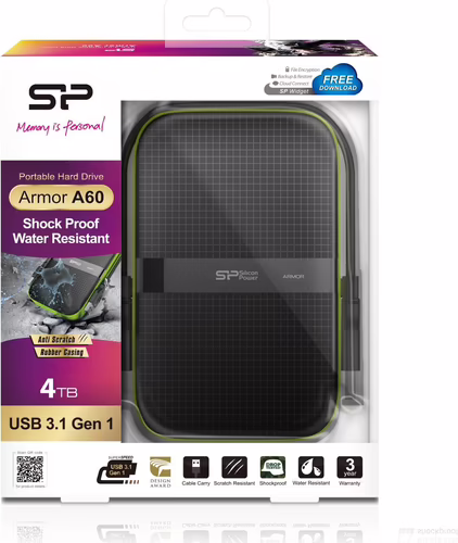 Silicon Power Armor A60 disco externo 2.5 SP HD A60 4Tb negro verde P040TBPHDA60 | SP040TBPHDA60S3K | 4712702647464 imagen 7