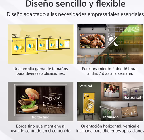 Sony FW-65EZ20L pantalla de señalización Pantalla plana para señalización di | 4548736156241 imagen 3