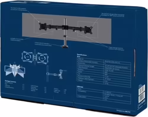SOPORTE MONITOR ARCTIC MESA BRAZO DOBLE 34P NEGRO AEMNT00053A | 4895213701280 imagen 2