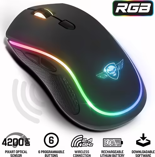 Spirit of Gamer PRO-M9 ratón Juego Ambidextro RF inalámbrico Óptico 4200 DPI | S-PM9RF | 3700104455092 imagen 2