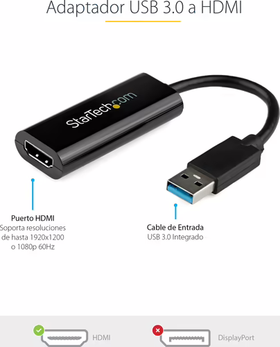 StarTech.com Adaptador Gráfico Conversor USB 3.0 a HDMI - Cable Convertidor Com | USB32HDES | 0065030854887 imagen 5
