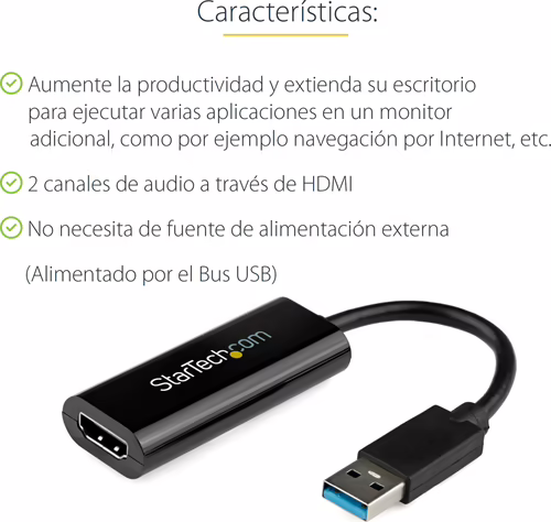 StarTech.com Adaptador Gráfico Conversor USB 3.0 a HDMI - Cable Convertidor Com | USB32HDES | 0065030854887 imagen 7