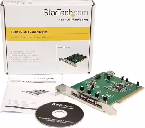 StarTech.com Adaptador Tarjeta PCI USB 2.0 de Alta Velocidad 7 Puertos - 4 Exter | PCIUSB7 | 0065030836531 imagen 5