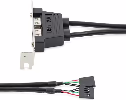 StarTech.com Cabezal Bracket Perfil Bajo de 2 puertos USB 2.0 con conexión a Pl | USBPLATELP | 0065030831772 imagen 3
