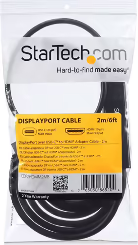 StarTech.com Cable Adaptador USB-C a HDMI - 2m - 4K a 30Hz negro | CDP2HDMM2MB | 0065030865104 imagen 6