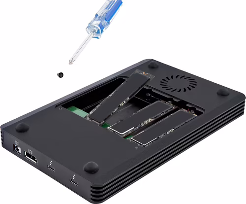 StarTech.com Caja Thunderbolt 3™ de 4 Bahͭas NVMe M.2 para SSD, con 1 Pue | M2E4BTB3 | 0065030886406 imagen 4