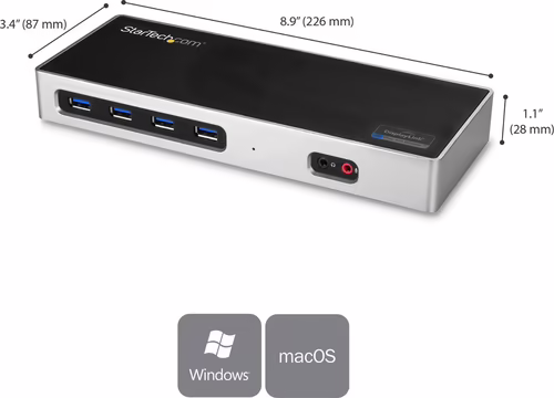 StarTech.com Docking Station 4K Dual con 6 Puertos USB C / USB 3.0 negro plata | DK30A2DH | 0065030868235 imagen 3