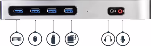 StarTech.com Docking Station 4K Dual con 6 Puertos USB C / USB 3.0 negro plata | DK30A2DH | 0065030868235 imagen 6