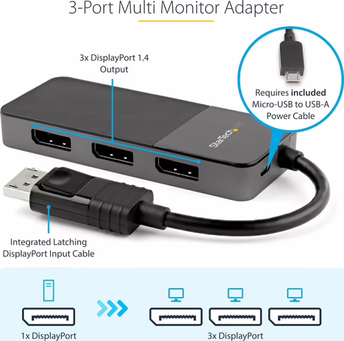 StarTech.com Hub MST Splitter Divisor USB-C a 10Gb de 4 Puertos DisplayPort - DP | MST14DP123DP | 0065030884051 imagen 9