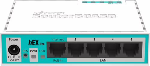 SWITCH MIKROTIK HEX LITE 5PTOS 10/100 BLANCO RB750R2 | 2515101505326 imagen 2