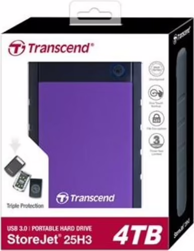 Transcend StoreJet Disco duro externo HDD 4000 GB Negro, Púrpura | TS4TSJ25H3P | 0760557833604 imagen 3