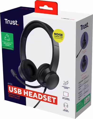 Trust Ayda Auriculares Alámbrico Diadema Llamadas/Música USB tipo A Negro | 8713439250893 imagen 6