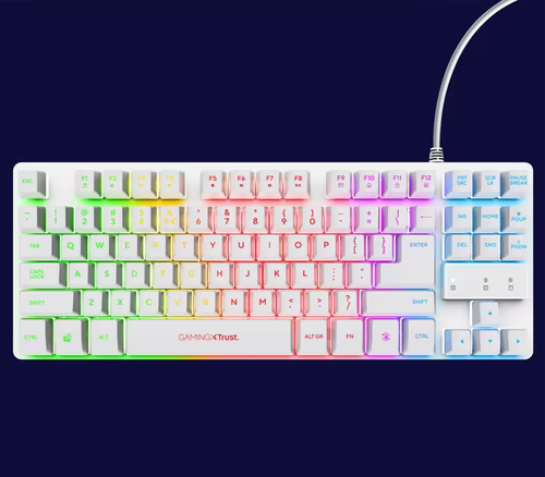 Trust GXT 833W Thado teclado Juego USB QWERTY Español Blanco | 8713439247398 imagen 7