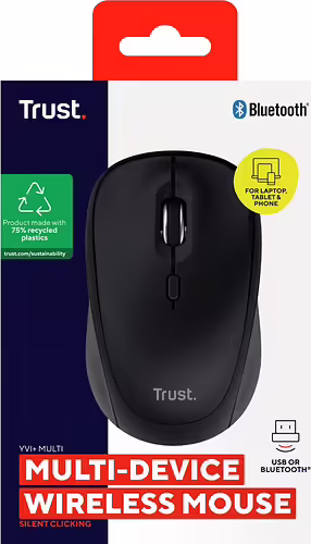 Trust Yvi+ ratón Universal Ambidextro RF Wireless + Bluetooth Óptico 1600 DPI | 8713439254402 imagen 6