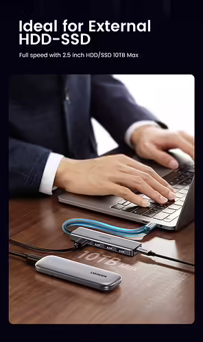 Ugreen 70336 hub de interfaz USB 3.2 Gen 1 (3.1 Gen 1) Type-C 5000 Mbit/s | UG70336 | 6957303873364 imagen 5