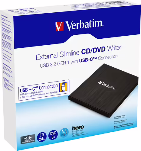Unidad de disco optico Verbatim 43886 unidad de disco óptico DVD±RW Negro 43 | 0023942438861 imagen 7