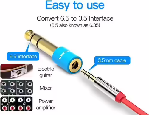 Vention Adaptador Jack VAB-S01-L/ Jack 6.5 Macho - Jack 3.5 Hembra/ Azul | 6922794729933 imagen 4