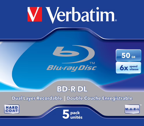 Verbatim Blu-Ray Disc Doble Capa 50GB 6x 5 Pack Jewel Case (43748) | 0023942437482 imagen 2