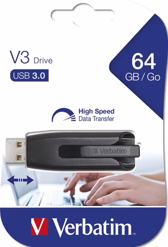 Verbatim V3 Memoria USB 3.0 64GB Negro 49174 | 0023942491743 imagen 4