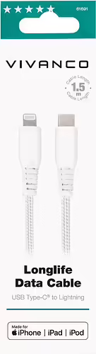 Vivanco longLife cable lightning macho a usb tipo-c macho 1.5 m blanco | 61691 | 4008928616910 imagen 2