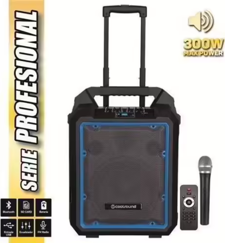ALTAVOZ AUTOAMPLIFICADO PRO300 10 300W CON BATERIA + MICRO SERIE PRO COOLS | CS0184 | 8436049023199 imagen 2