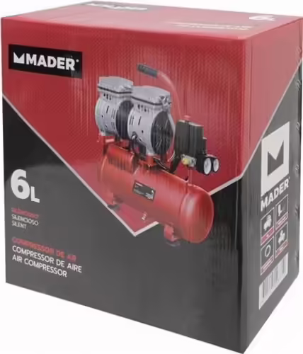 COMPRESOR 6L 0,75HP SILENCIOSO MADER | 09371 | 5602225093710 imagen 2