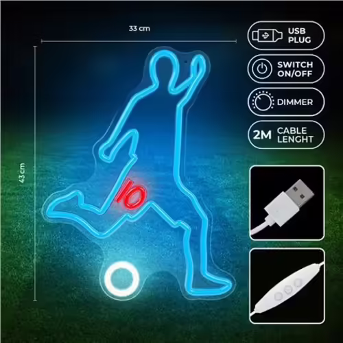 LAMPARA DECORATIVA NEON LED FOOTBALLER FOREVER | RTV200003 | 5907457734807 imagen 3