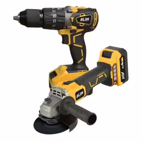 PACK 20V TALADRO PERCUTOR+RADIAL S/CARBONES | 2 X 4AH | CAJA ALUMINIO BLIM | BL0201 | 8436049031668 imagen 2