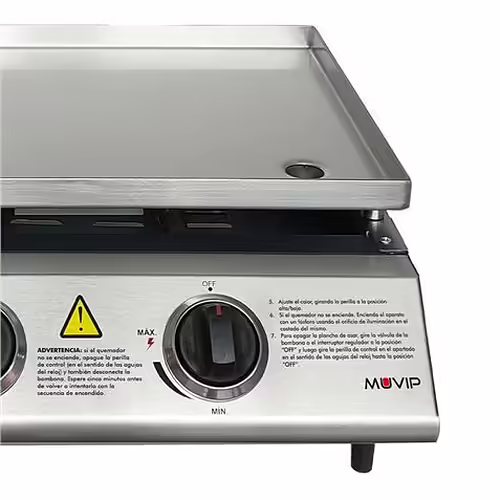 PLANCHA DE ASAR 2 FUEGOS INOXIDABLE MUVIP | MV0616 | 8436049040776 imagen 3