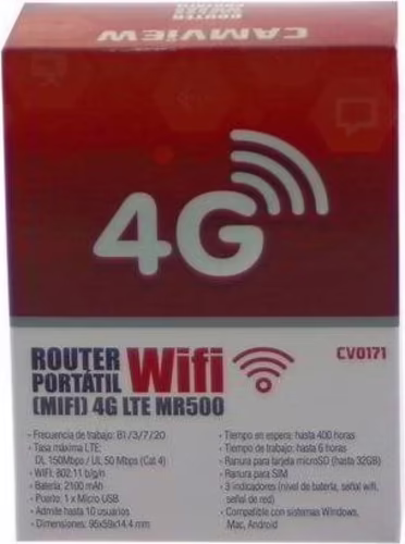 ROUTER (MIFI) WIFI PORTATIL 4G LTE MR500 CAMVIEW | CV0171 | 8436049025179 imagen 3