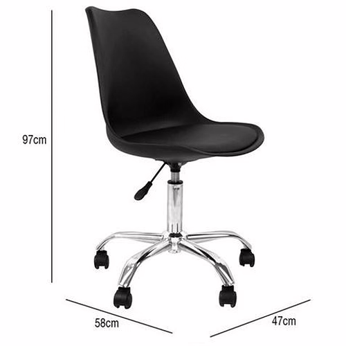 SILLA DE ESCRITORIO CON RUEDAS 97X47X58CM NEGRA | 80035 | 80035000100 imagen 3